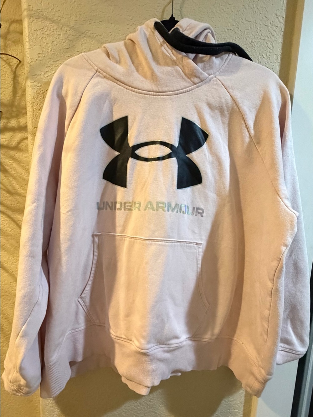 Under Armour Women's Pale Pink Cowl Neck Logo Hoodie